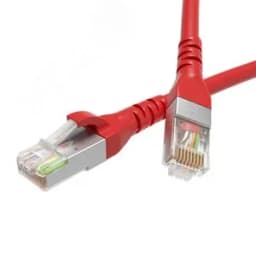 Патч-корд экранированный CAT5E F/UTP 4х2 LSZH красный 10м DKC