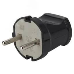 Вилка б/з прямая 10A черная Vx1-B (24/480/5760) Б0039672 ЭРА