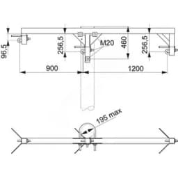 Траверса одноцепная угловая промежуточная для деревянных стоек 20 кВ