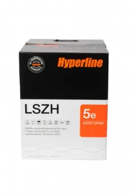 Кабель витая пара Hyperline FUTP4-C5E-S24-IN-LSZH-GY-305 (305 м)