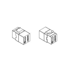 Вставка формата Keystone Jack с проходным адаптером HDMI 2.0 (Type A) Hyperline KJ1-HDMI-AL18-WH