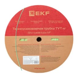 Термоусаживаемая трубка ТУТ нг 4/2 жел-зел рулон EKF PROxima