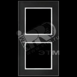 Рамка 2-я для горизонтальной/вертикальной установки Серия- ACreation Материал- стекло Цвет- черный AC582GLSW JUNG