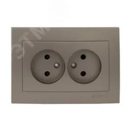 Валенсия лицевая панель розетка 2-местной б/з 10А кашемир с защ. штор.