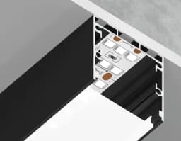 Алюминиевый профиль накладнойподвесной Profile System 3535 для светодиодной ленты до 26мм Ambrella Light GP2550BK