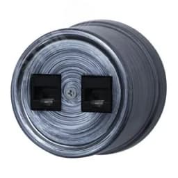 Розетка Лизетта RJ45 информационная двойная, пластик, Серебряный Век Бирони