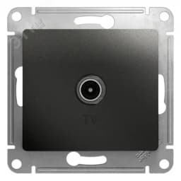 GLOSSA Розетка телевизионная TV проходная 4DB антрацит в рамку Systeme Electric