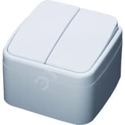 Выключатель двухклавишный Basic, белый,