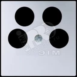 Крышка для SAT-TV-розетки с 4-мя гнездами  алюминий