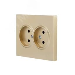 VESNA Розетка двойная б/з ПБТ золото
