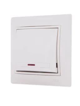 Выключатель 1-кл. СП Mira 10А IP20 с подсветкой со вставкой крем. LEZARD 701-0303-111