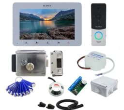 Комплект СКУД и видеодомофона Slinex 7" с видеопанелью, SD карта, электромех. замком счит. и ключами TM (серебро) ST