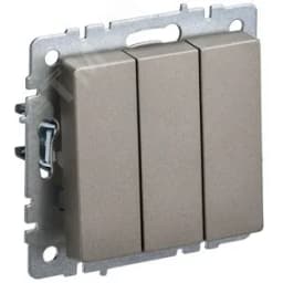 BRITE Выключатель трехклавишный 10А ВС10-3-0-БрШ шампань