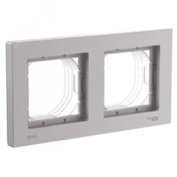 ATLASDESIGN AQUA рамка двухпостовая IP44, АЛЮМИНИЙ ATN440302 Systeme Electric