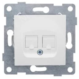 Розетка компьютерная RJ45 Ugra, механизм, одинарный, жемчуг