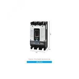 Автоматический выключатель в литом корпусе типа HGP, типоразмера 400 AF, арт. HGP400F3PT4S0000C00350H (350А, 36кА, 3 полюса, AC, расцепитель MTM-JJ, уставка расцепителя 0,8-1хIn, переднее подключение)