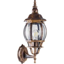 Светильник садовопарковый Feron 8101 восьмигранный на стену вверх 100W E27 230V черное золото 11244