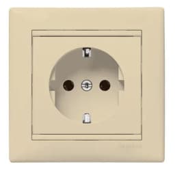 Розетка 1-м СП Valena 16А IP21 230/250В 2P+E с заземл. защ. шторки на винтах механизм сл. кость Leg 774321