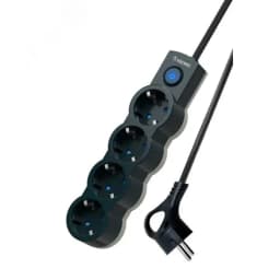 Удлинитель 1.5м, ПВС 3х0.75 4 гнезда, заземление, выключатель 10А черный