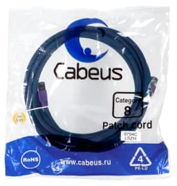 Патч-корд Cabeus PC-SSTP-RJ45-Cat.8-3m-LSZH (S/FTP, CAT.8, LSZH, 3 м, синий) (9704c)