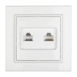 Минск Розетка RJ-45+Phone СП белая EKF Basic