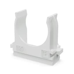 Крепёж-клипса для труб Полистирол белая d25 мм (100шт/1000шт уп/кор) Промрукав