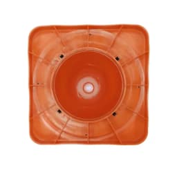 Конус дорожный - КС-2.4.0 - 520 мм мягкий, 2 белые полосы + утяжелитель, квадратное основание.(комплект 10шт.)