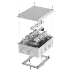 Коробка огнестойкая для кабель-канала 40-0460-FR6.0-8 Е15-Е120 RAL1001 85х85х45 (44 шт/кор)