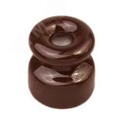 Изолятор для наружного монтажа, керамика, цвет коричневый (50 шт/уп)