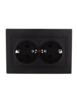 Розетка 2-м СП Mira 16А IP20 с заземл. керамика черн. бархат LEZARD 701-4242-127