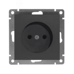 Розетка одноместная UNIVersal серия Афина б/з, с/у, 16А, 220В, графит (еврослот), механизм
