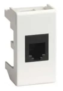 Компьютерная розетка RJ45 кат.5e 8P8C, Hyperline, Dual IDC: 110&Krone, Viva, 1мод., белая 45038