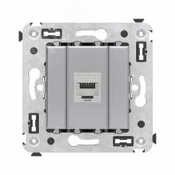 Avanti Компьютерная розетка RJ-45 без шторки в стену, кат.6 одинарная экранированная, Закаленная сталь