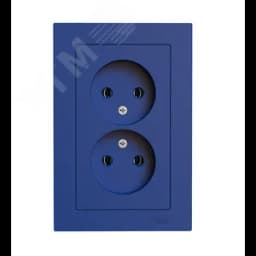 ATLASDESIGN РОЗЕТКА двойная без заземления,16А, в сборе, АКВАМАРИН