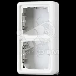 Коробка с рамкой накладная 2 поста серая JUNG