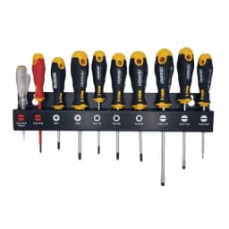 Набор отверток Ergonic, Отвертка диэлектрическая и отвертка тестер напряжения 10 шт